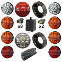 Land Rover Defender Traditional Coloured 11 LED Lamp/Light Complete Upgrade Kit RDX/Wipac